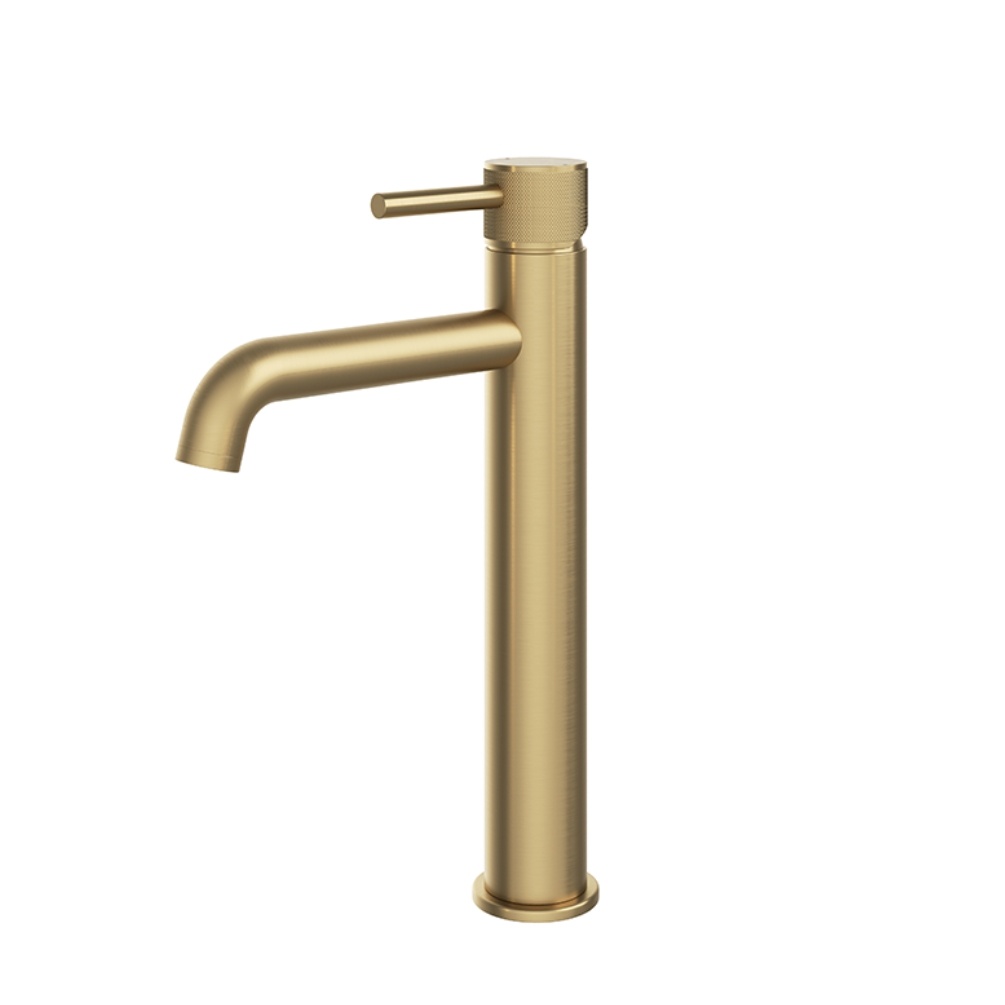 Product Cut out image of the Abacus Iso Pro Brushed Brass Tall Mono Basin Mixer